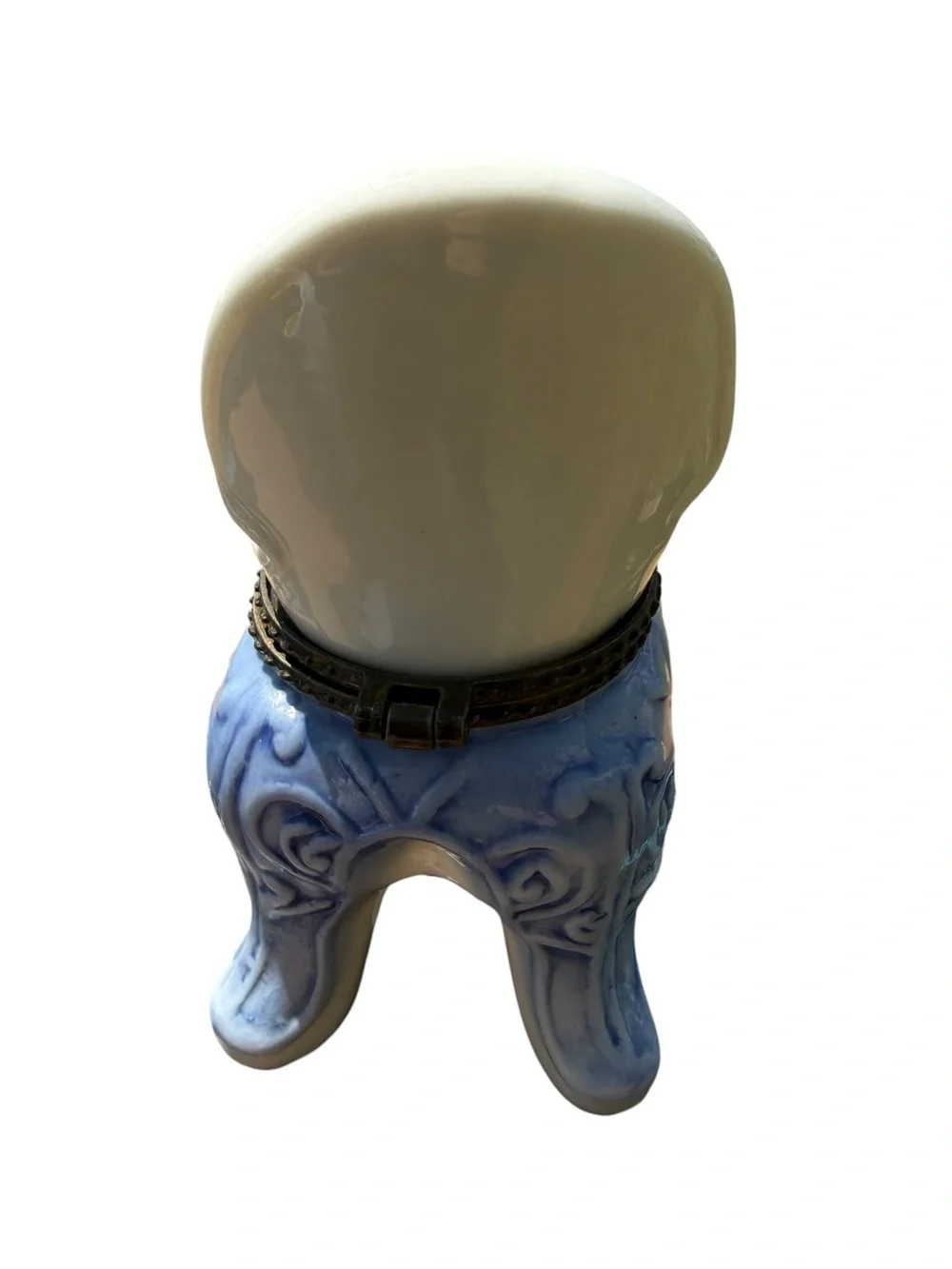 Vintage Vanity Dresser Trinket Box Chair Ceramic Hinged Jewelry Box Miniature 4”